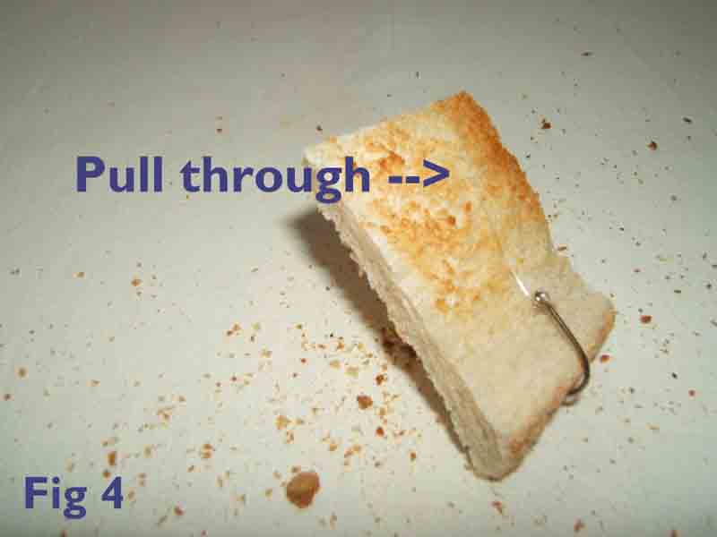 Pull hook through & clip on end of crust